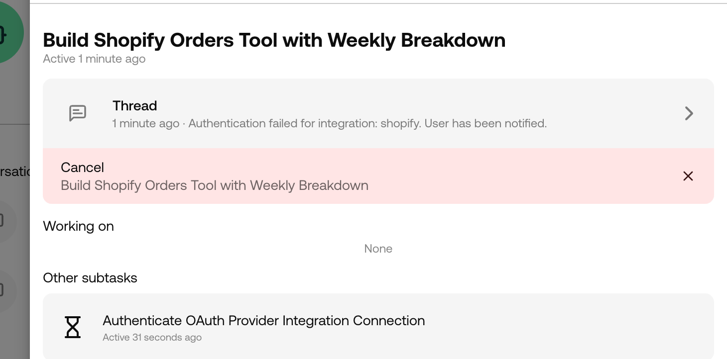 Task details view