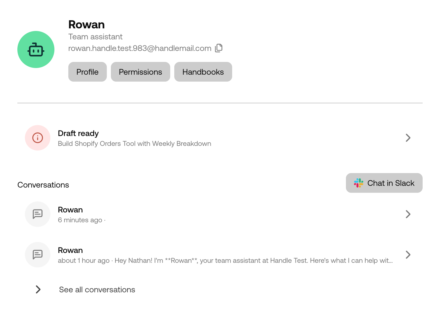 Draft notification in Slack